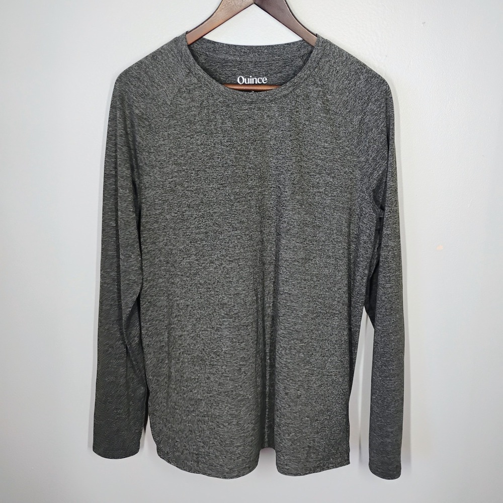 Quince Men Flowknit Breeze Performance Long Sleeve Tee Gray S Training Travel